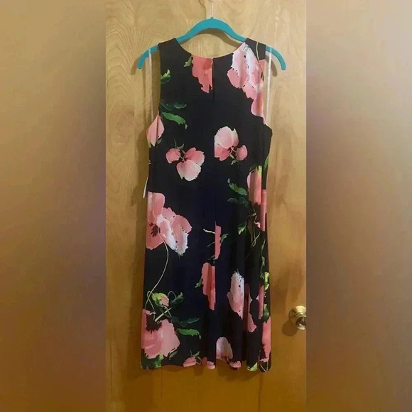 Anne Klein Navy Floral Sleeveless Keyhole Fully Lined Dress Size 12 NWT - Picture 12 of 12